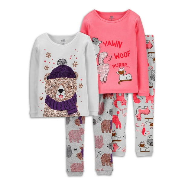 Carters Girls 4T 4 Piece Long Sleeved Heart Pajamas 4T Retail $34! Carters Girls 4T 4 Piece Long Sleeved Heart Pajamas 4T Retail $34!